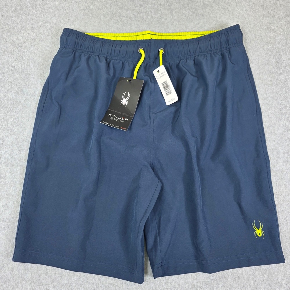 Spyder Swim Trunks Boys XL (18/20)‎ Blue Athletic Swimsuit Shorts UPF 30+, Beach